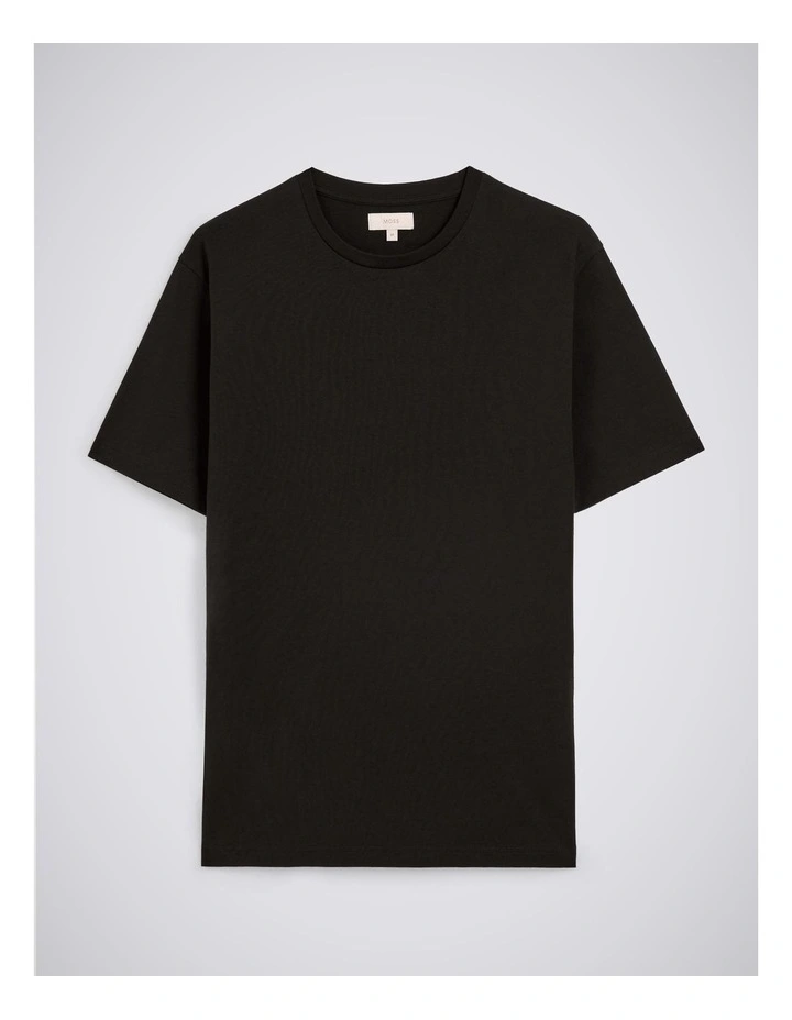 Black Cotton Crew-Neck T-Shirt image 4