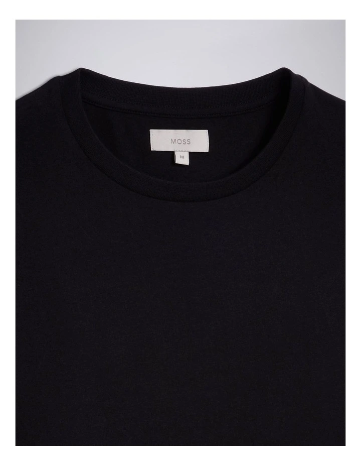 Black Cotton Crew-Neck T-Shirt image 5