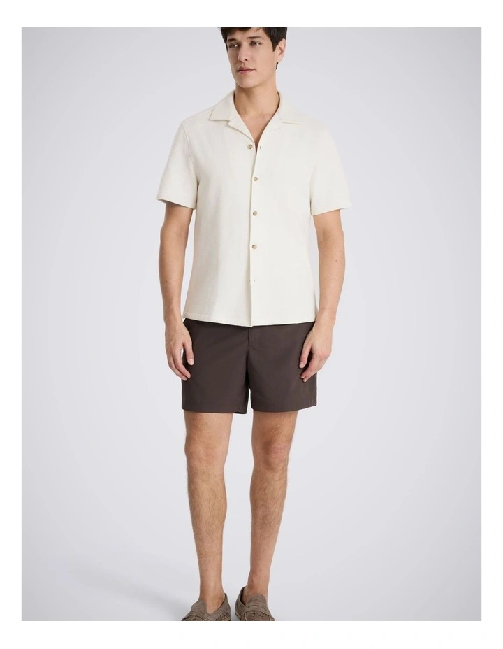 Off-White Cotton Knitted Cuban Collar Shirt image 3