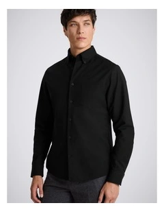 Black Washed Cotton Oxford Shirt