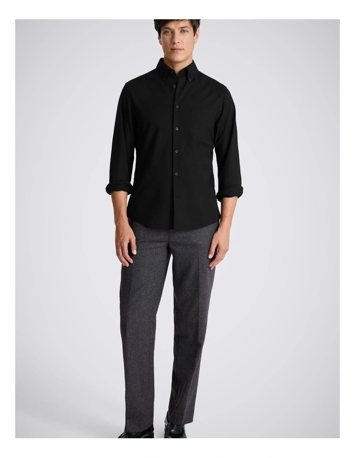Black Washed Cotton Oxford Shirt image 2