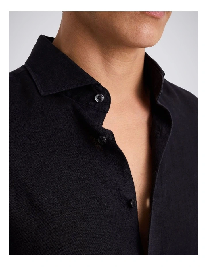 Black Linen Shirt image 3