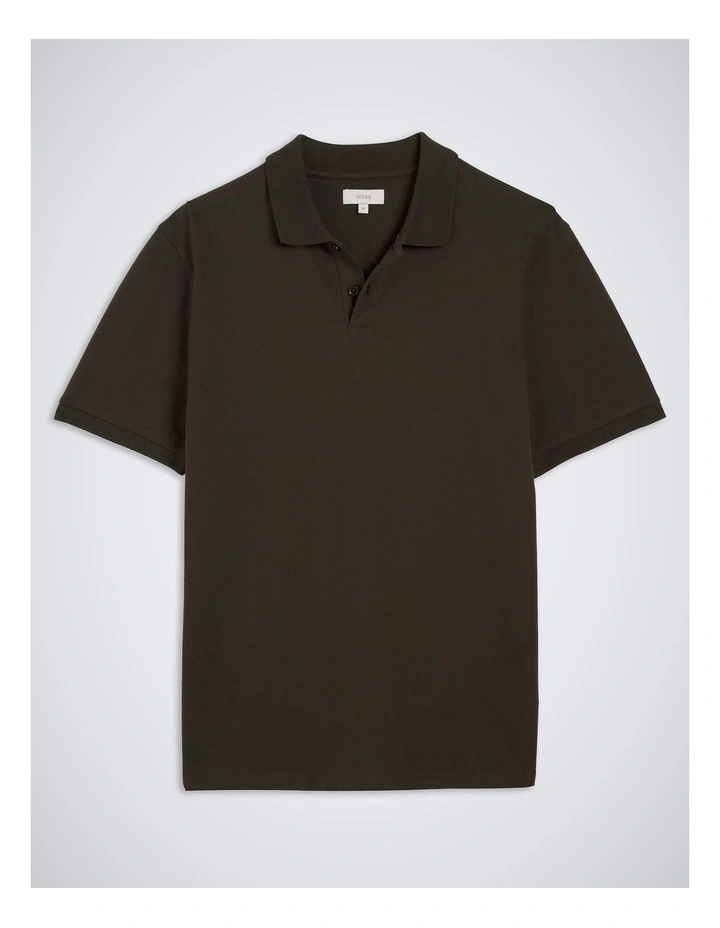 Brown Cotton Pique Polo Shirt image 4