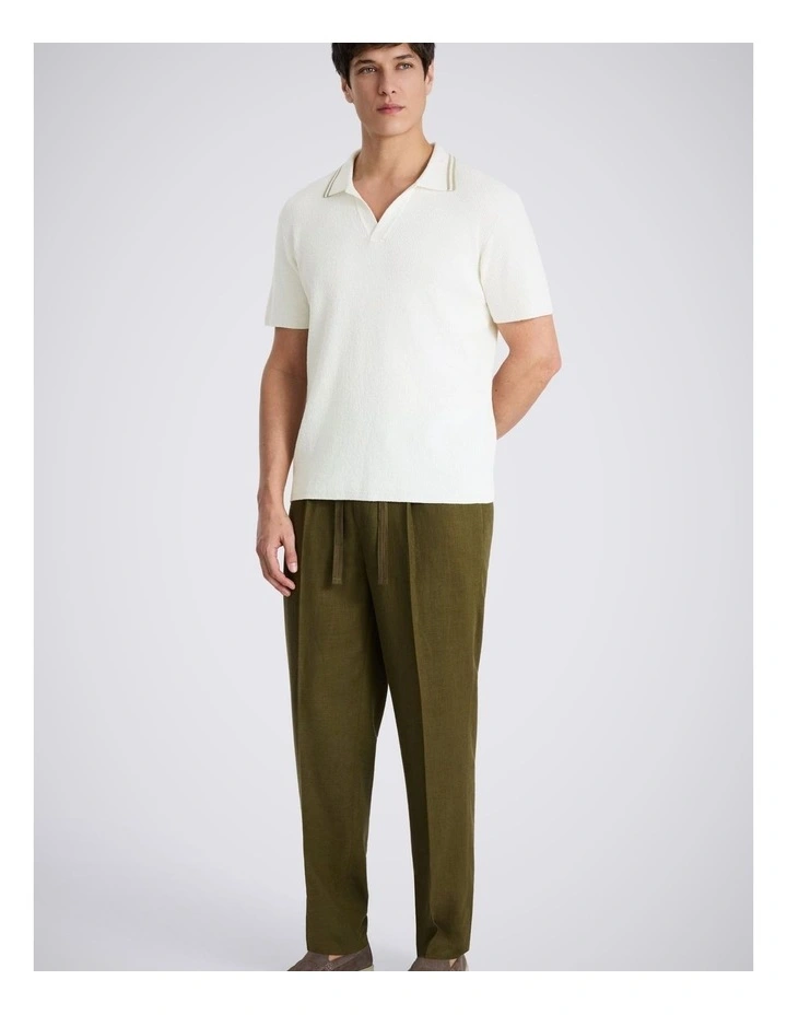 Off-White Ribbed Boucle Skipper Polo Shirt image 3