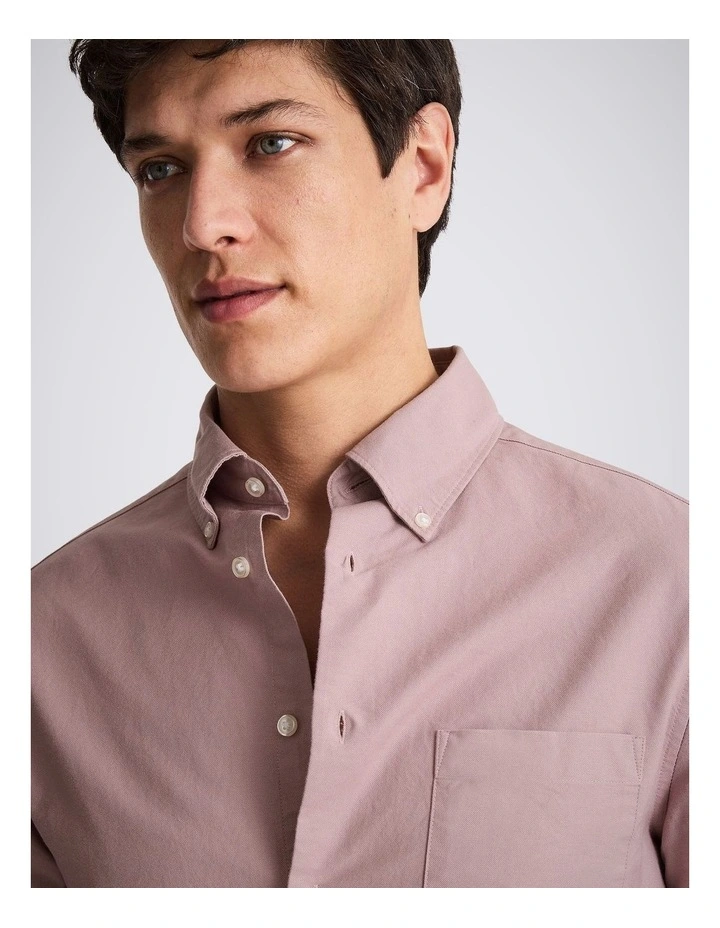 Dusty Pink Washed Cotton Oxford Shirt image 3