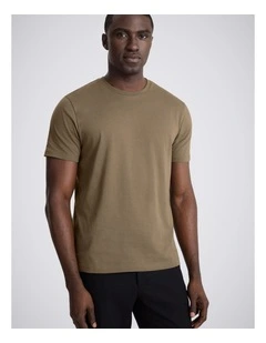 Dark Taupe Cotton Crew-Neck T-Shirt