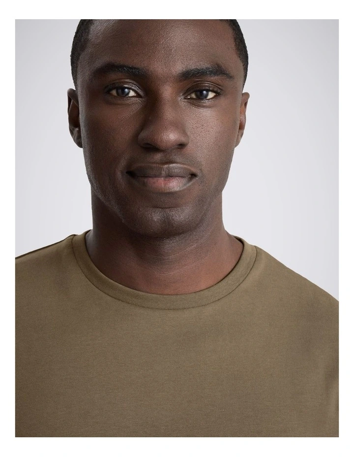 Dark Taupe Cotton Crew-Neck T-Shirt image 2
