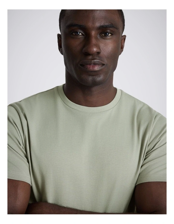 Sage Green Cotton Crew-Neck T-Shirt image 2