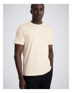 Ecru Cotton Crew-Neck T-Shirt