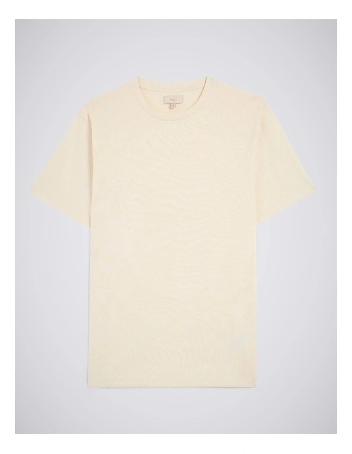 Ecru Cotton Crew-Neck T-Shirt image 4