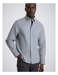 Mid Blue Washed Cotton Oxford Shirt