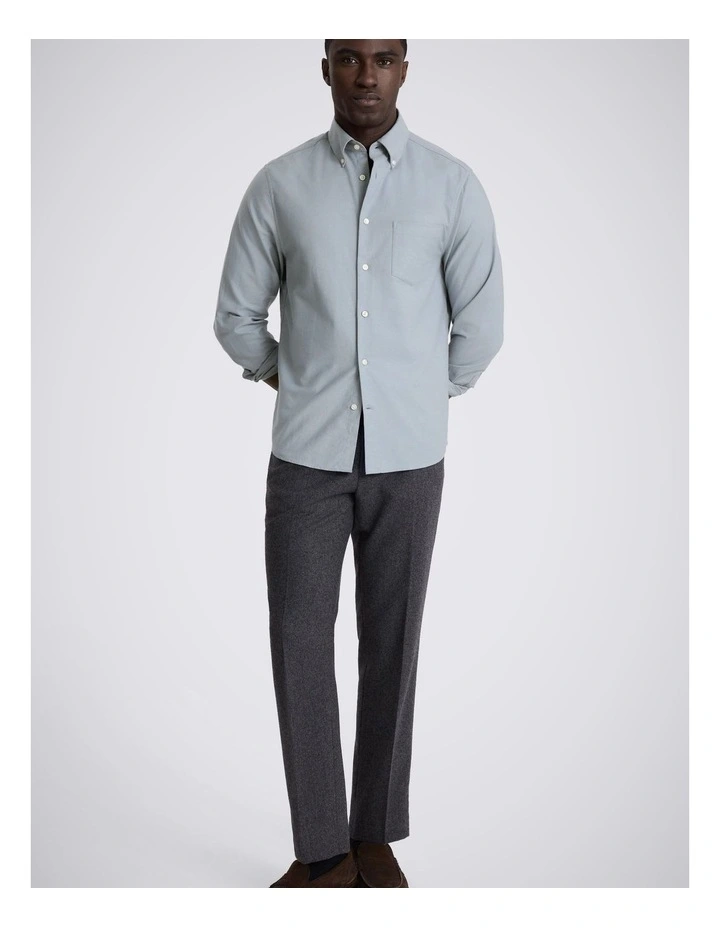 Mid Blue Washed Cotton Oxford Shirt image 2