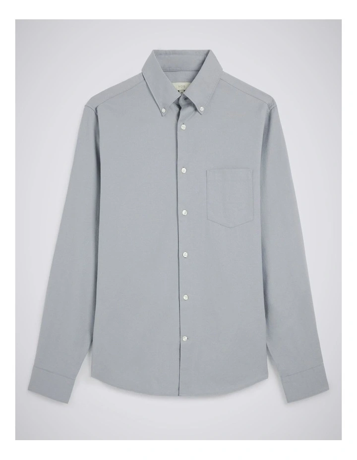 Mid Blue Washed Cotton Oxford Shirt image 4
