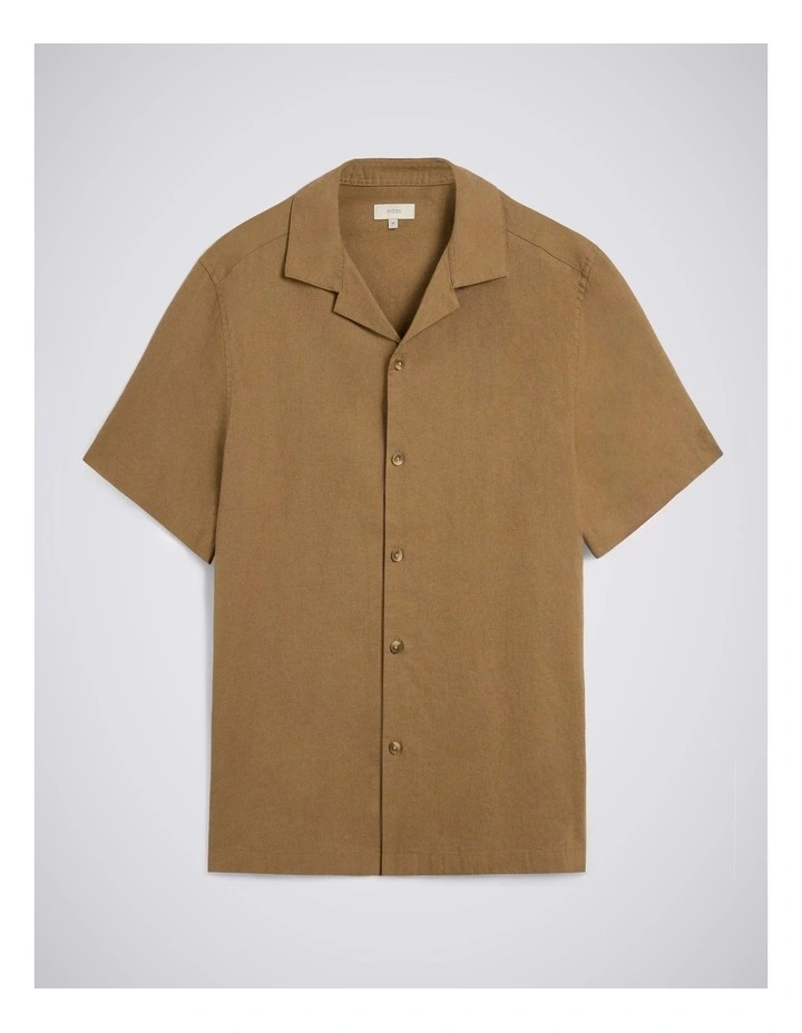 Dark Taupe Cotton Linen Cuban Shirt image 4