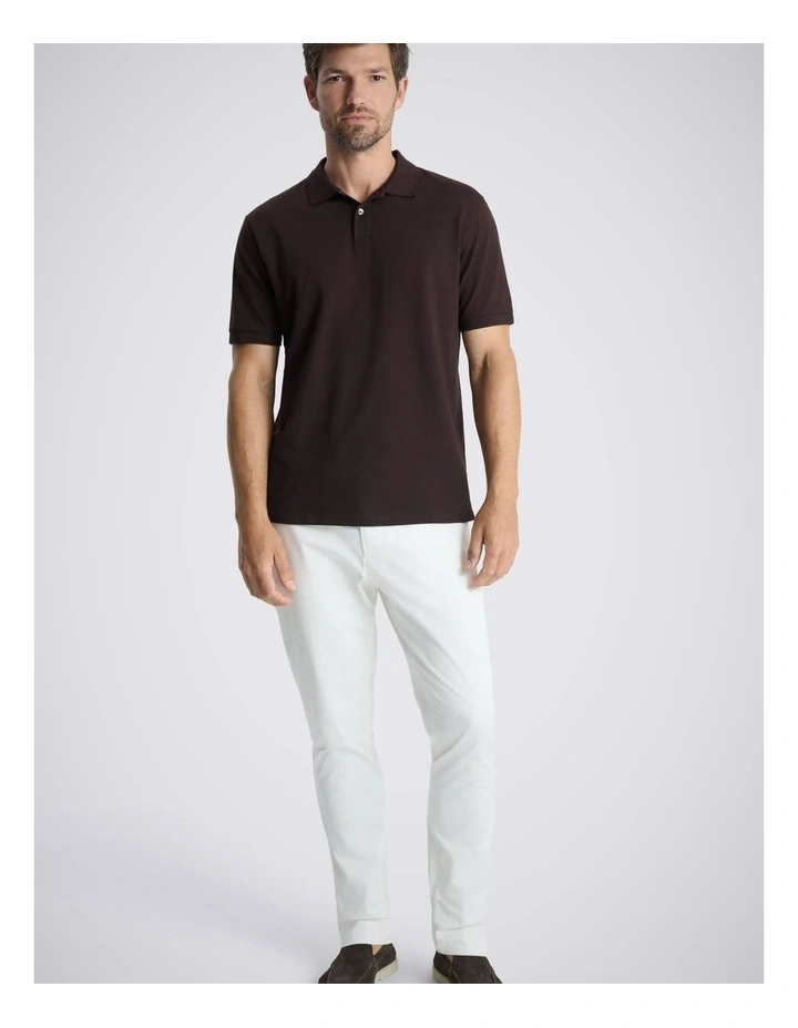 Chocolate Cotton Pique Polo Shirt image 2