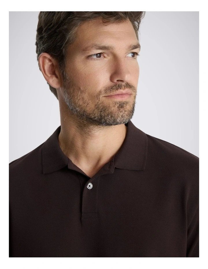 Chocolate Cotton Pique Polo Shirt image 3