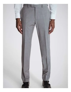 Tailored Fit Light Grey Marl Performance Trousers