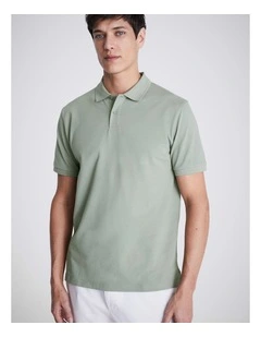 Sage Cotton Pique Polo Shirt
