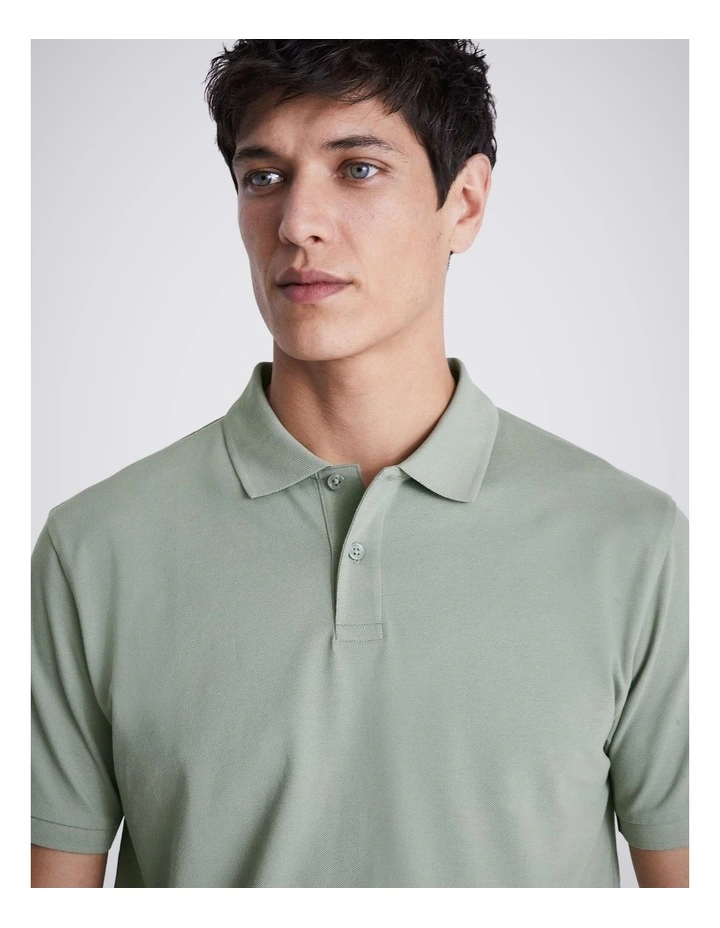 Sage Cotton Pique Polo Shirt image 2