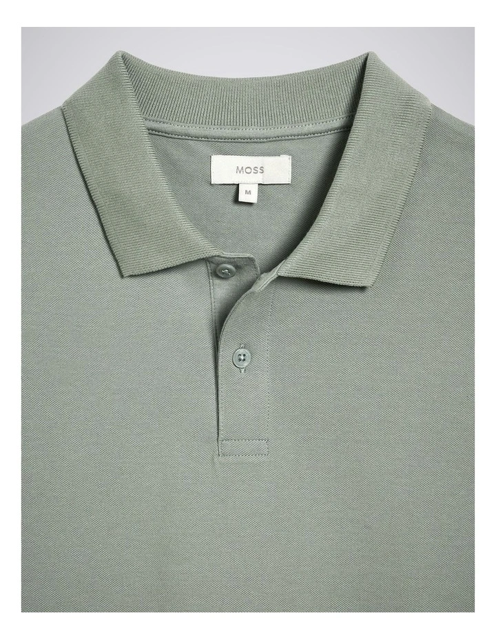 Sage Cotton Pique Polo Shirt image 4