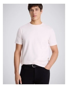 Light Pink Cotton Crew-Neck T-Shirt