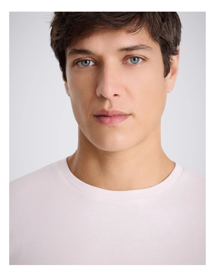 Light Pink Cotton Crew-Neck T-Shirt image 2