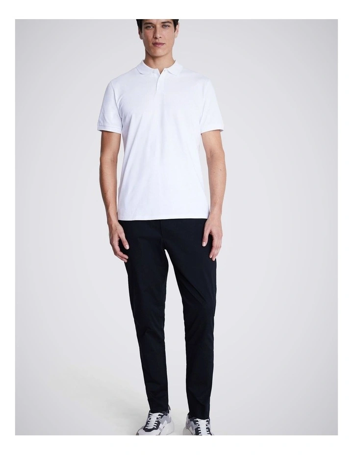 White Cotton Pique Polo Shirt image 2