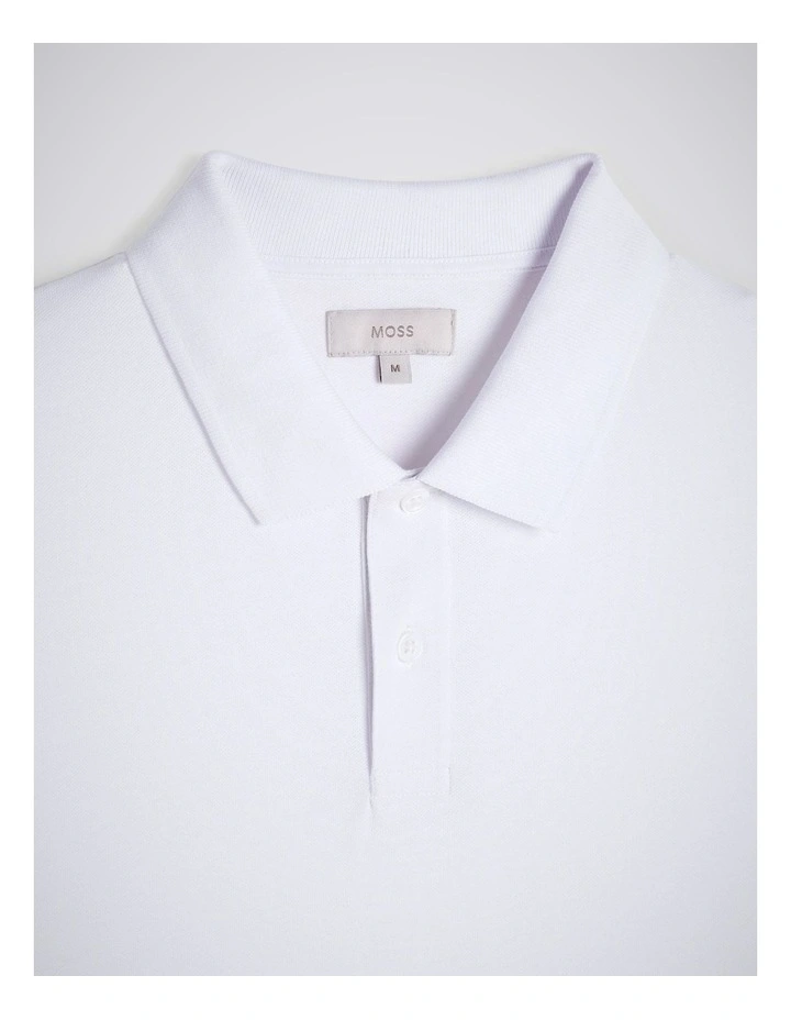 White Cotton Pique Polo Shirt image 4