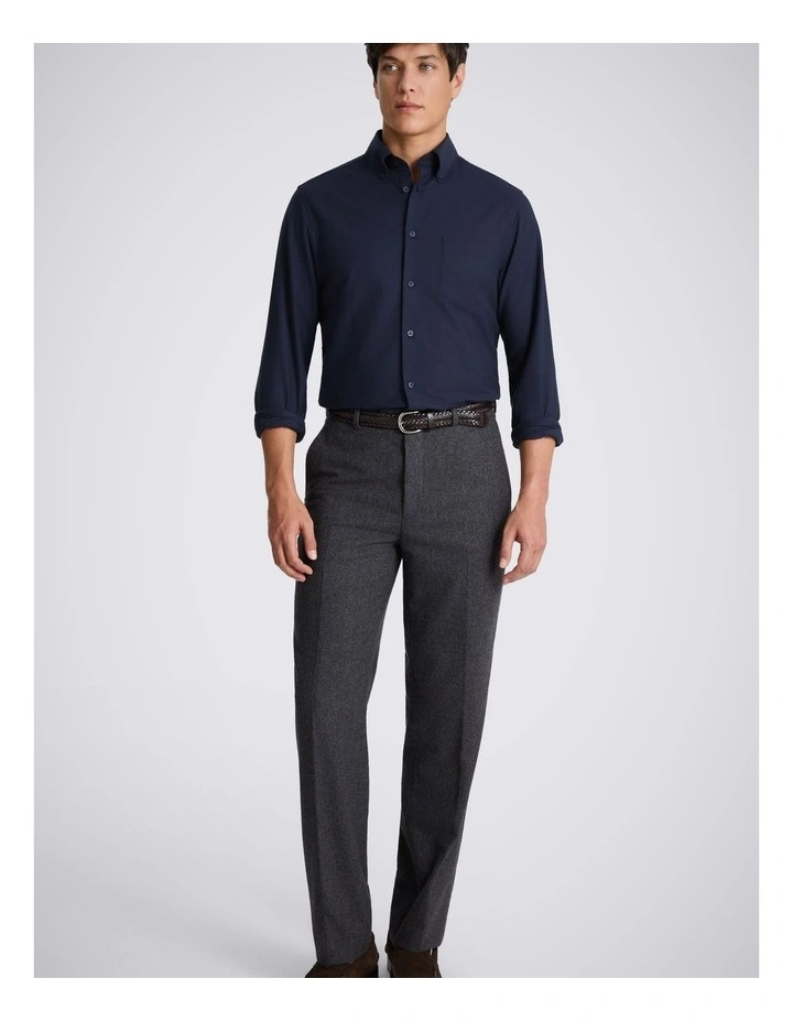 Navy Washed Cotton Oxford Shirt image 2