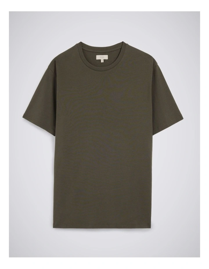 Khaki Cotton Crew-Neck T-Shirt image 4