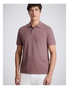 Mauve Cotton Pique Polo Shirt