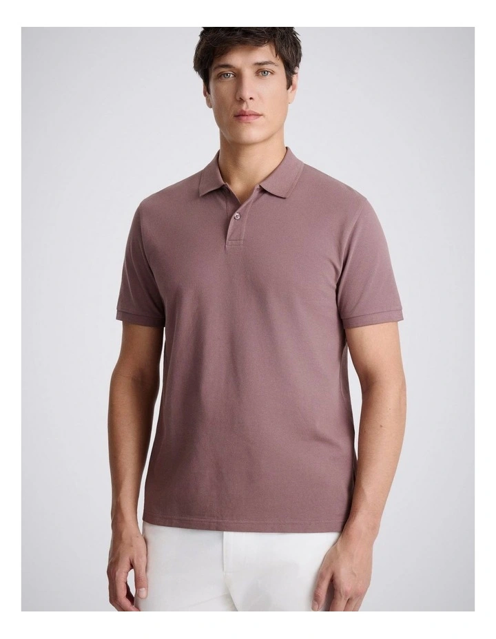 Mauve Cotton Pique Polo Shirt image 1