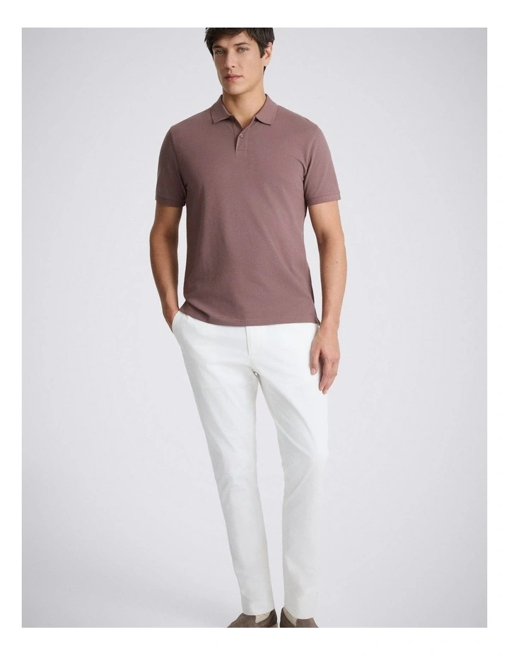 Mauve Cotton Pique Polo Shirt image 2