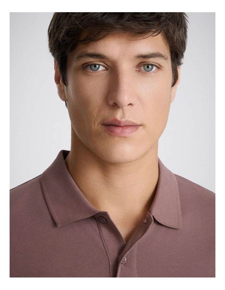 Mauve Cotton Pique Polo Shirt image 3