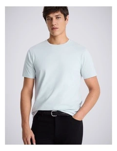 Light Blue Cotton Crew-Neck T-Shirt