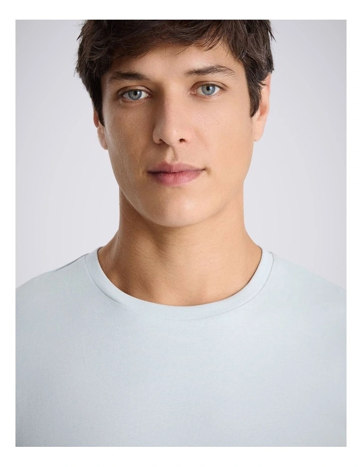Light Blue Cotton Crew-Neck T-Shirt image 2