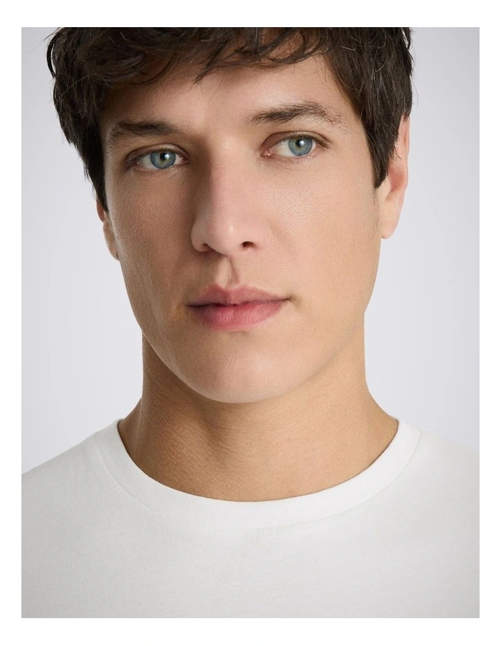 White Cotton Crew-Neck T-Shirt image 2