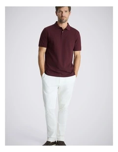 Burgundy Cotton Pique Polo Shirt