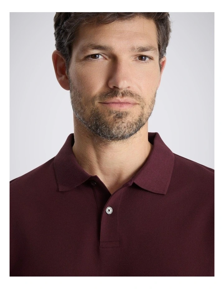 Burgundy Cotton Pique Polo Shirt image 2