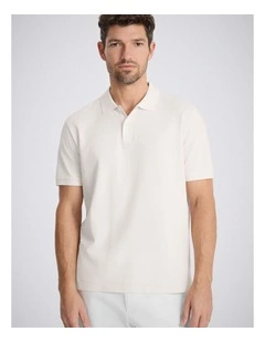 Off-White Cotton Pique Polo Shirt