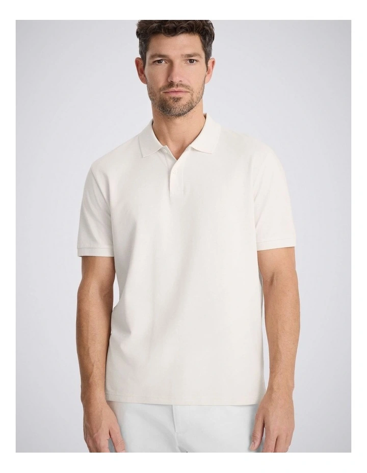 Off-White Cotton Pique Polo Shirt image 1