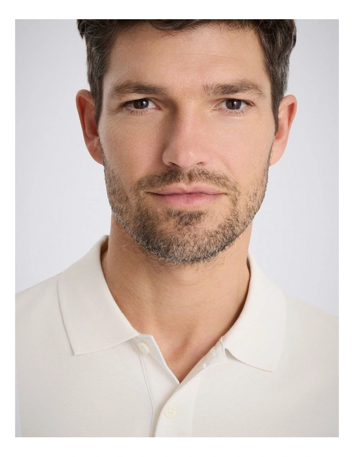 Off-White Cotton Pique Polo Shirt image 2