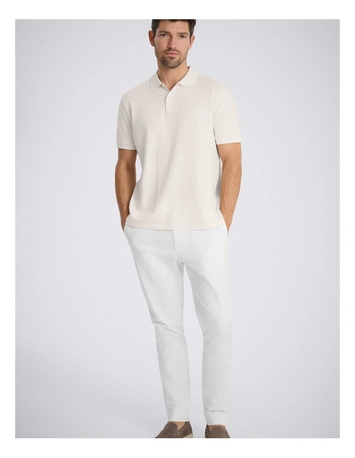 Off-White Cotton Pique Polo Shirt image 3