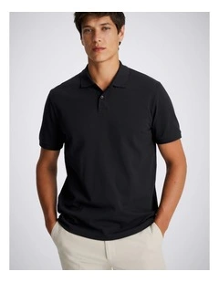 Navy Cotton Pique Polo Shirt