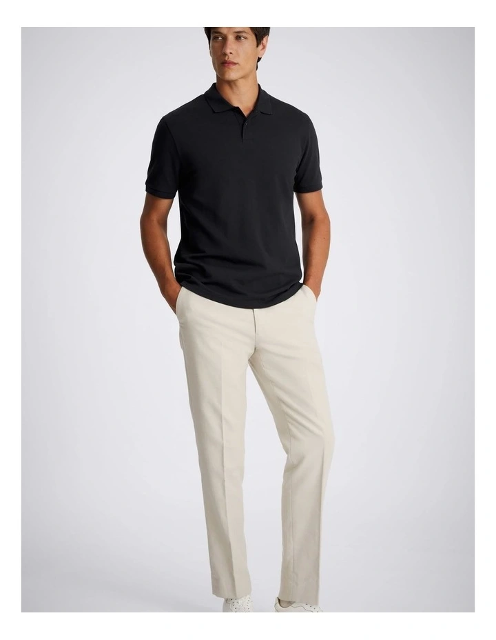 Navy Cotton Pique Polo Shirt image 3