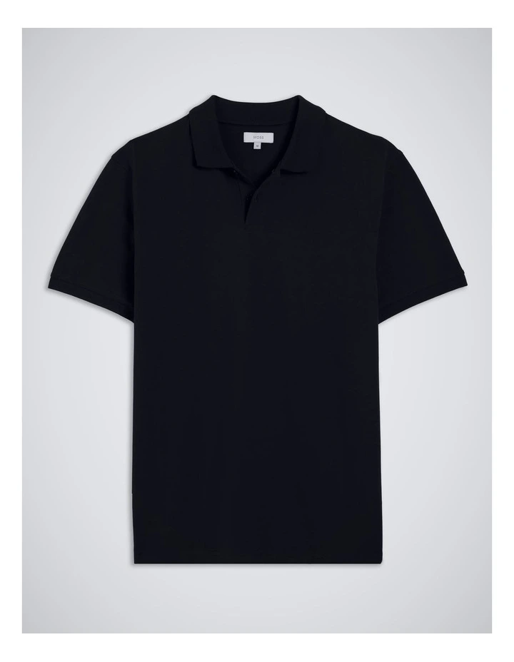 Navy Cotton Pique Polo Shirt image 4