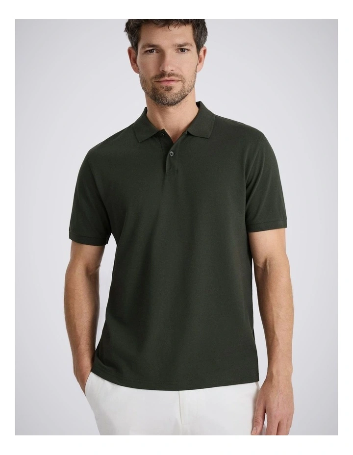 Khaki Cotton Pique Polo Shirt image 1