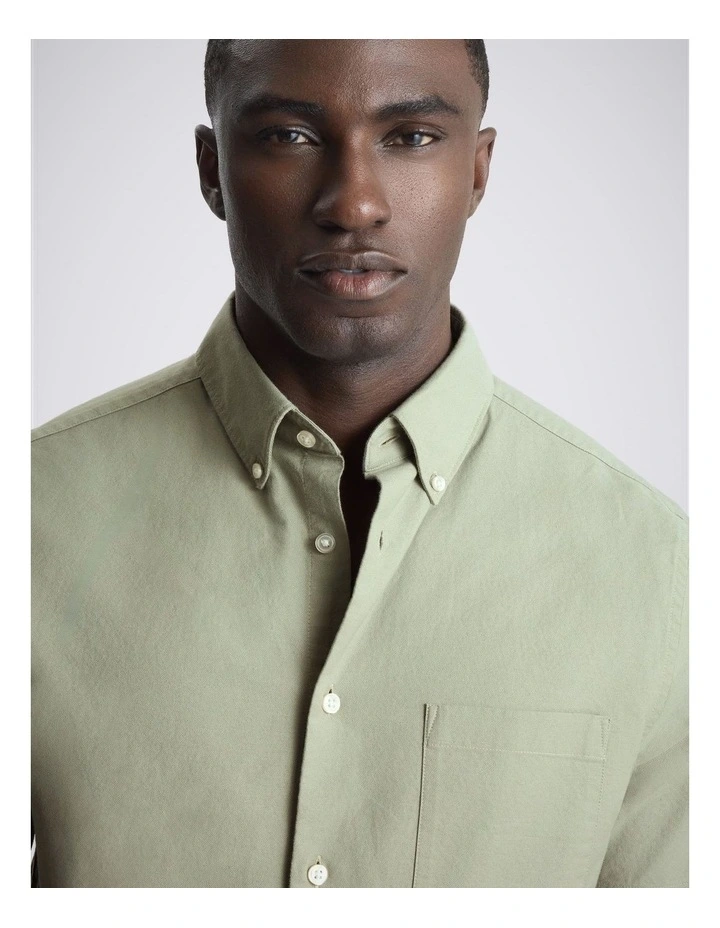Sage Short Sleeve Cotton Oxford Shirt image 3