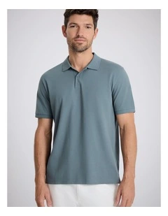 Teal Cotton Pique Polo Shirt