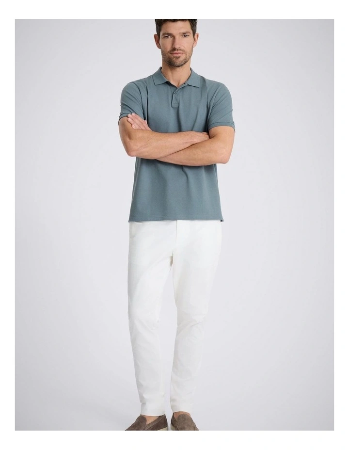 Teal Cotton Pique Polo Shirt image 3